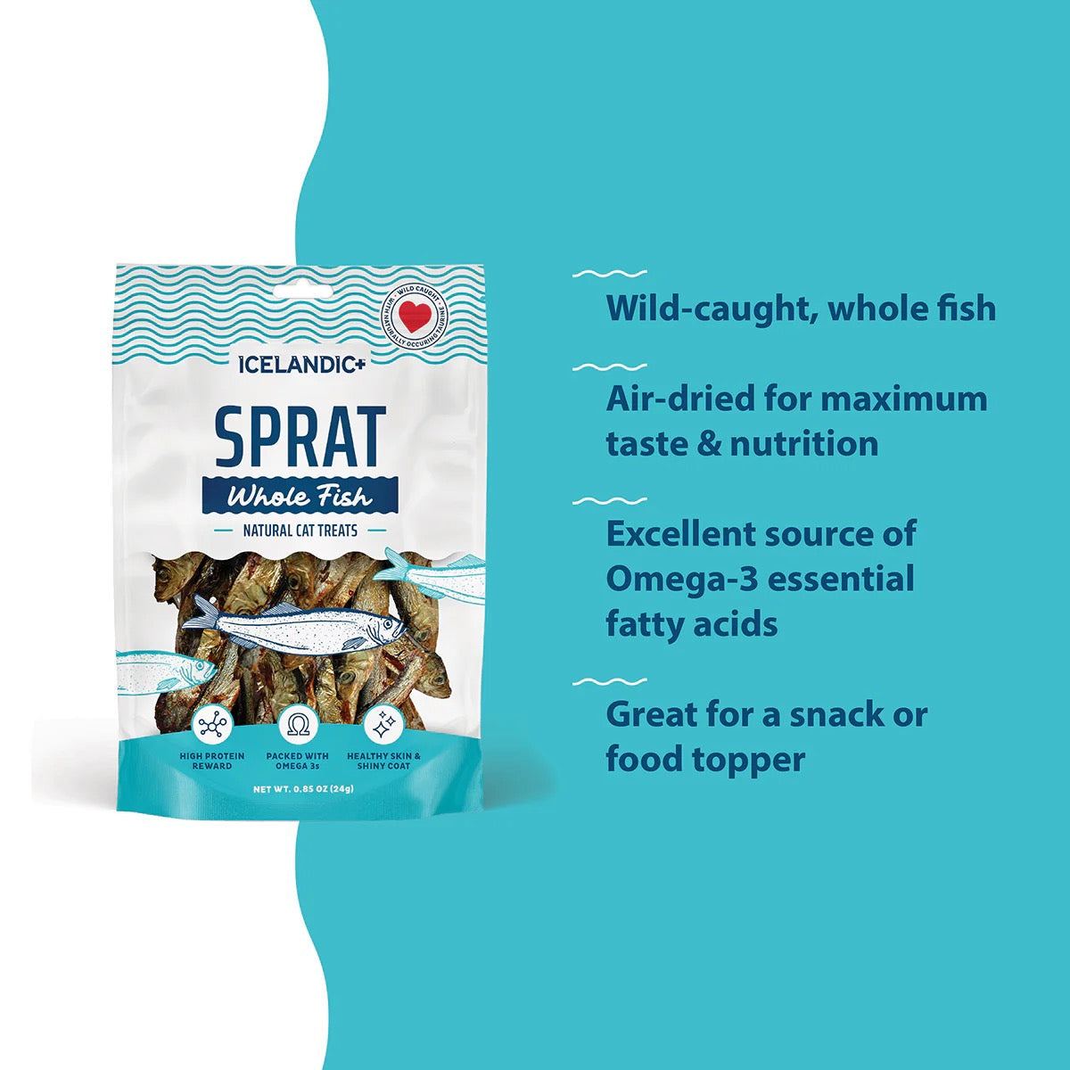 Icelandic whole sprats dog treats