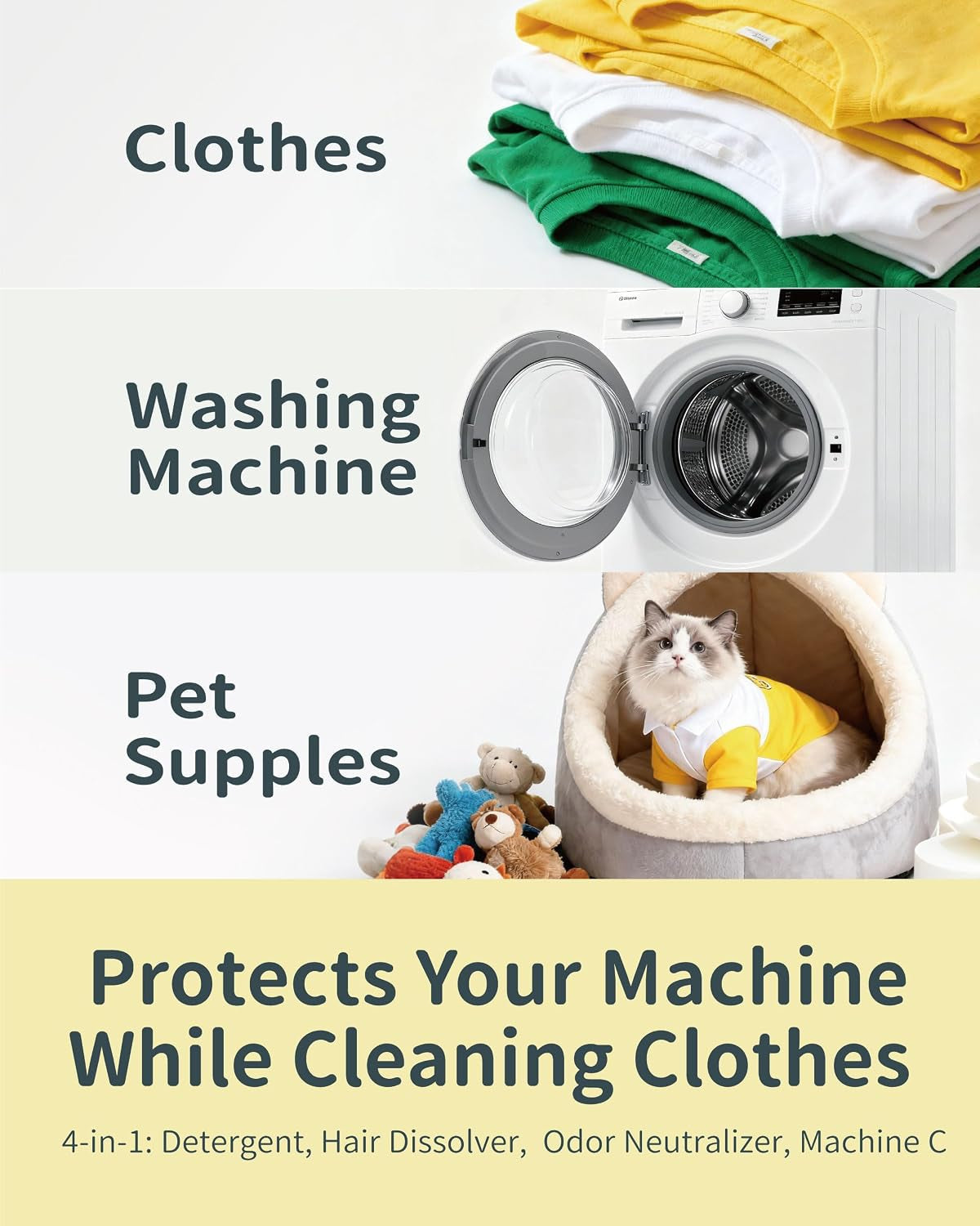 Pet Hair &amp; Odor Laundry Remover Powder|Dissolves Dog &amp; Cat Hair|6-Month Supply