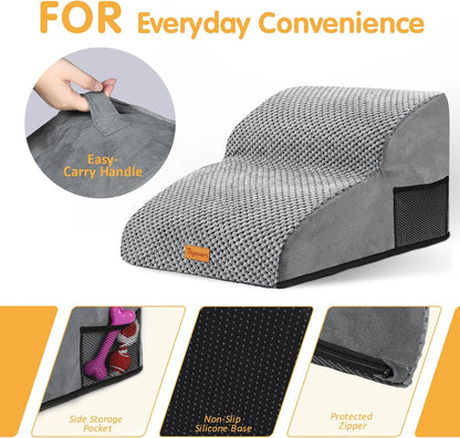 Foam Dog Stairs for Small Dogs &amp; Cats Non Slip Pet Steps 2 Tier
