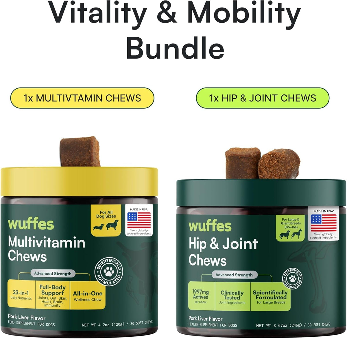 Hip &amp; Joint Supplement &amp; Multivitamin Bundle for Large Breed Dogs