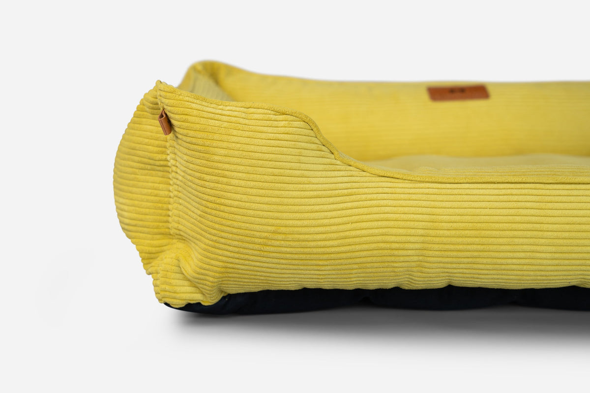 Chester &amp; Lee | Fancy Corduroy Sleeper Dog Bed Sunny Yellow