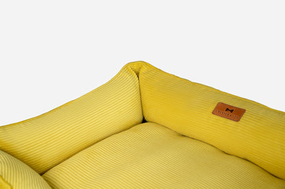 Chester &amp; Lee | Fancy Corduroy Sleeper Dog Bed Sunny Yellow