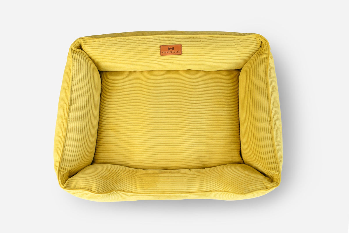 Chester &amp; Lee | Fancy Corduroy Sleeper Dog Bed Sunny Yellow