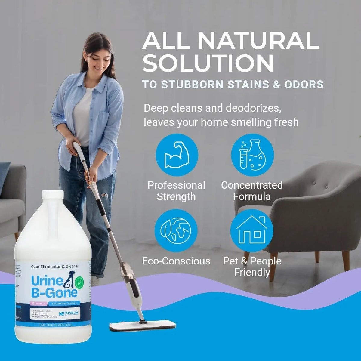 Urine B-Gone Enzyme Pet Odor Eliminator &amp; Stain Remover – Lavender/Citrus Scent