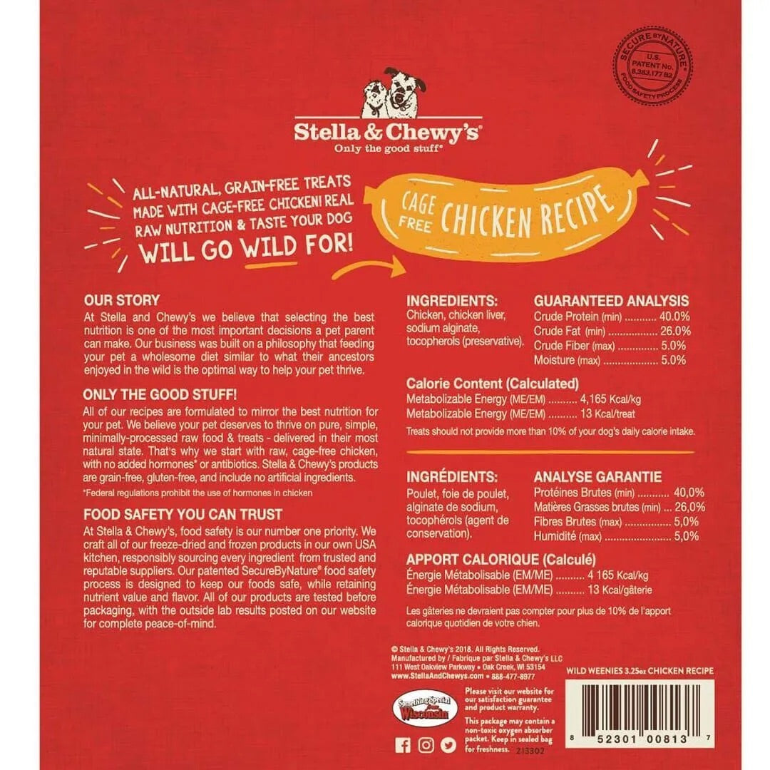 Stella &amp; Chewy’s Freeze Dried Wild Weenies Chicken Dog Treats (11.5oz)