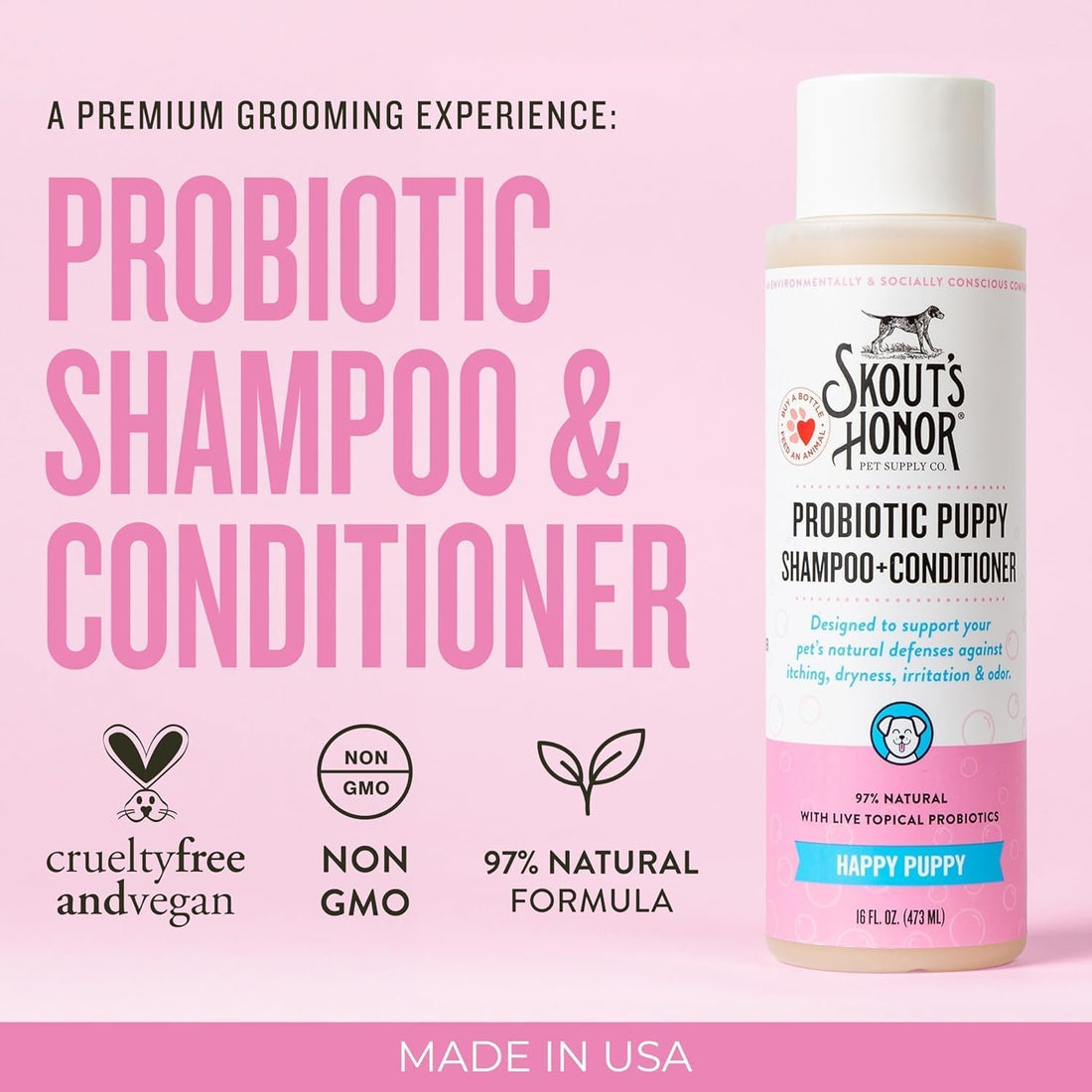 Happy Puppy Probiotic Grooming Bundle – Shampoo, Conditioner &amp; Deodorizer