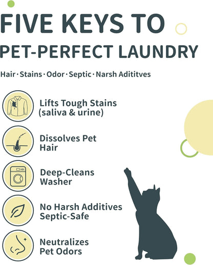 Pet Hair &amp; Odor Laundry Remover Powder|Dissolves Dog &amp; Cat Hair|6-Month Supply