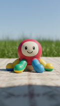 Interactive squeak toy with cartoon motif