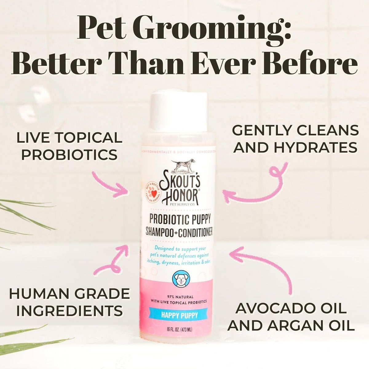 Happy Puppy Probiotic Grooming Bundle – Shampoo, Conditioner &amp; Deodorizer