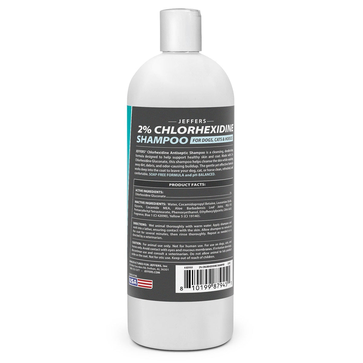 Jeffers Medicated 2% Chlorhexidine Shampoo for Dogs, Cats &amp; Horses