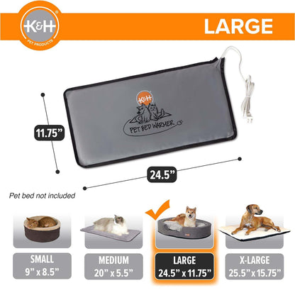 K&amp;H Pet Bed Warmer – Indoor Heated Pad for Cats &amp; Dogs, Thermostatically Controlled, Energy-Efficient, Safe for Arthritis &amp; Comfort