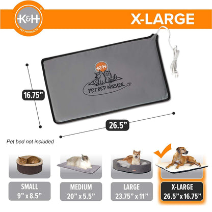K&amp;H Pet Bed Warmer – Indoor Heated Pad for Cats &amp; Dogs, Thermostatically Controlled, Energy-Efficient, Safe for Arthritis &amp; Comfort